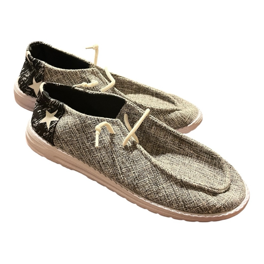 Casual Black and White Slip-On Boat Shoes - Men’s 42